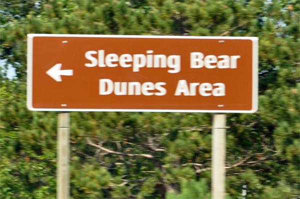 sign: Sleeping Bear Dunes Area